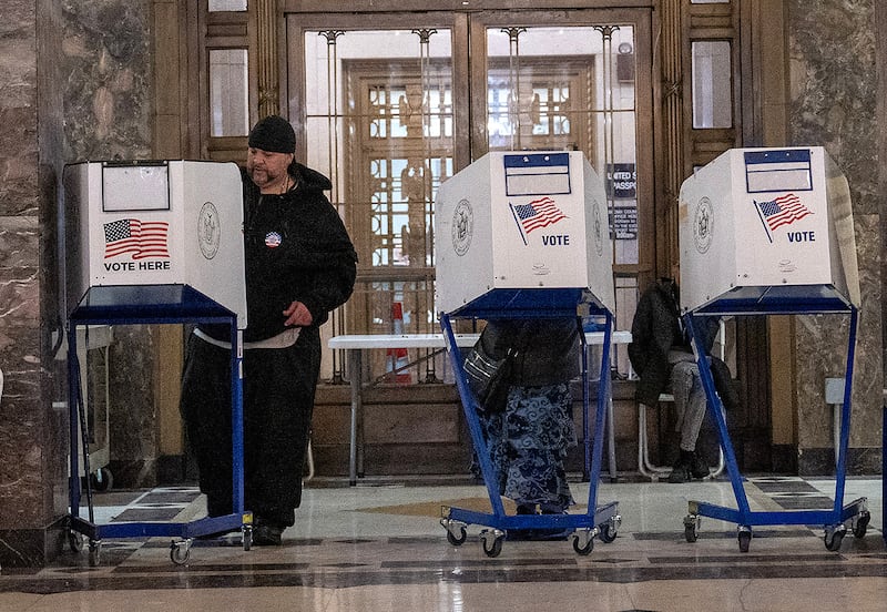 Voters cast their ballots during early voting in the Bronx Borough of New York City on Nov. 1, 2024.